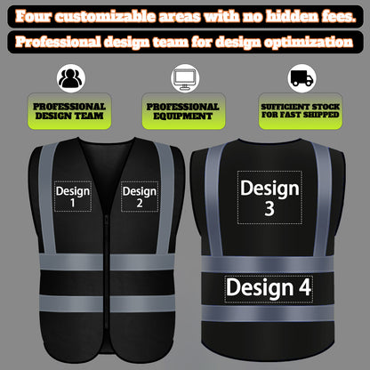 Shmimy Custom Logo Class 2 Reflective Safety Vest, ANSI/ISEA Standards Compliant