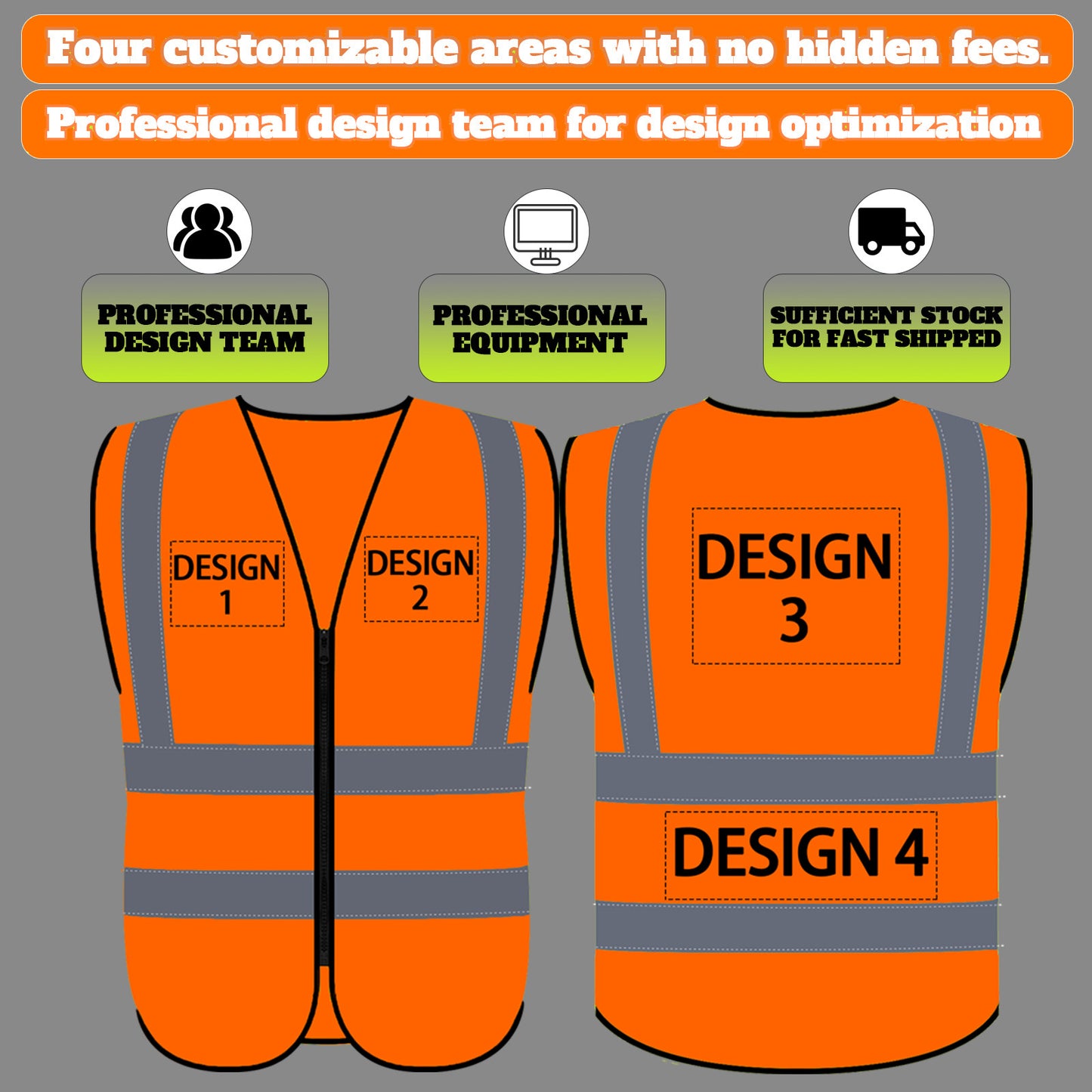 Shmimy Custom Logo Class 2 Reflective Safety Vest, ANSI/ISEA Standards Compliant
