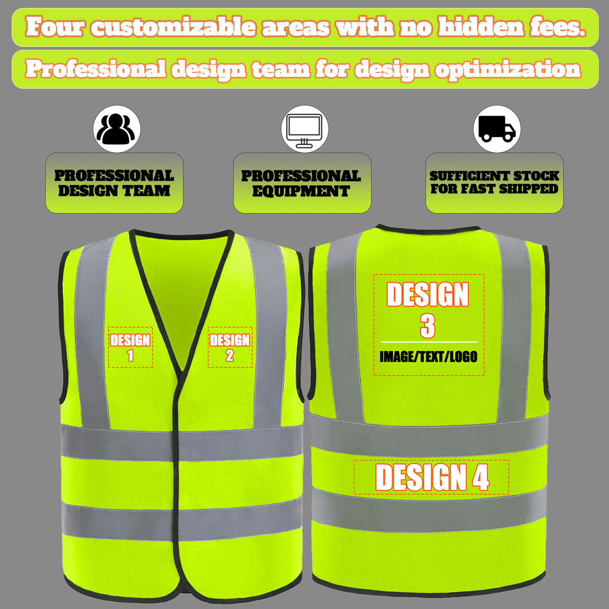Custom safety vest customize hi vis vest reflective vest with logo