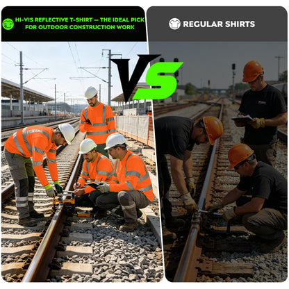 Shmimy Custom Logo High Visibility Shirts Class 3 Reflective Shirts ANSI with Pocket Safety Shirts
