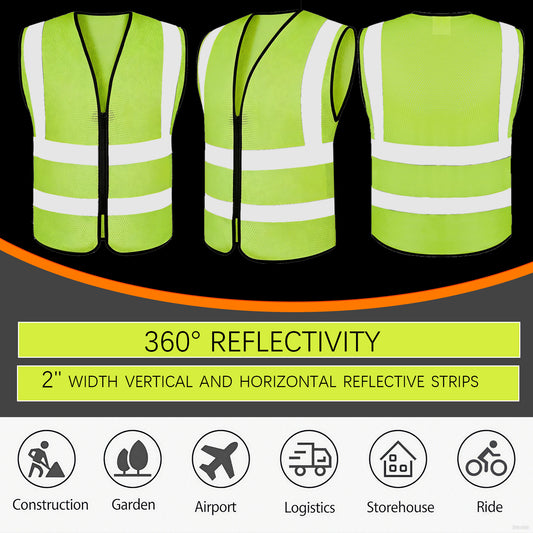 Shmimy Custom Safety Vest Customized Logo Class 2 High Visibility Reflective Vest, Construction workwear